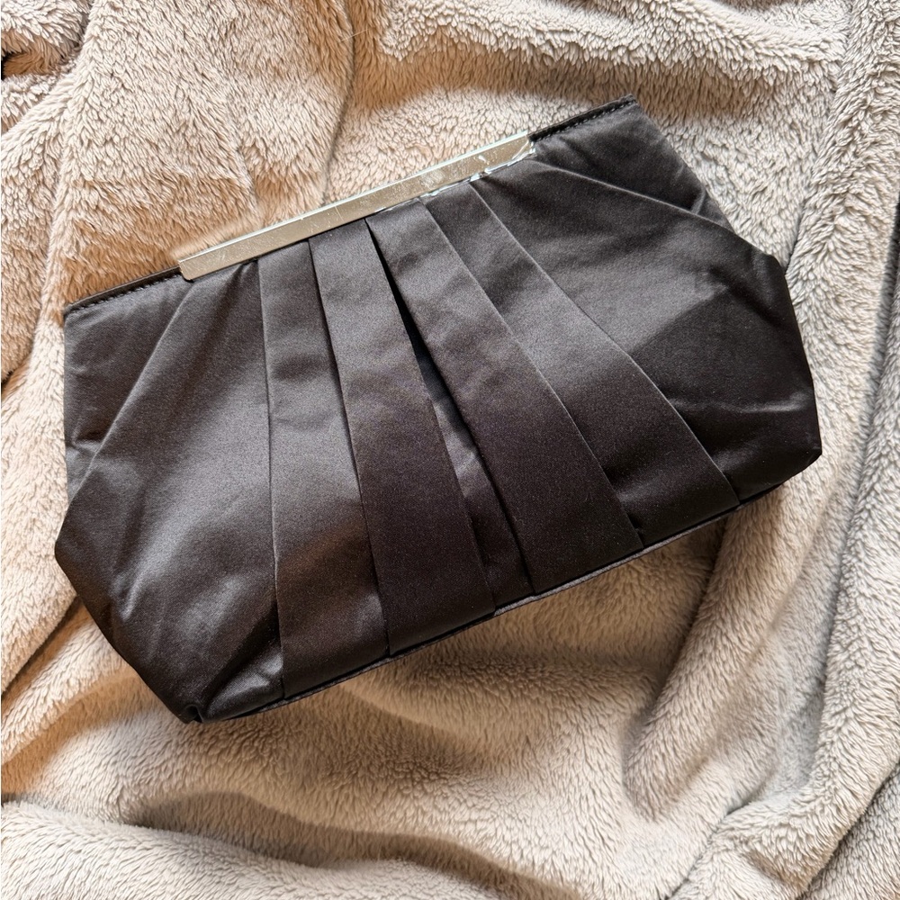 Elegant Black Satin Clutch 🖤